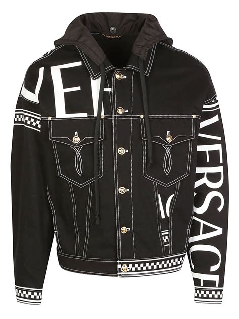 versace sports jacket|Versace black denim jacket.